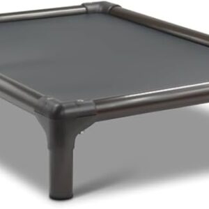 Kuranda Chewproof Elevated Dog Bed - Walnut PVC - 40" x 25" - Heavy Duty Vinyl - Smoke