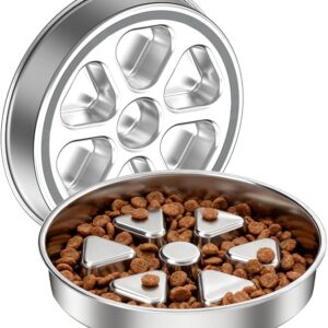 Kactoily Stainless Steel Slow Feeder Dog Bowl, 3 Cup Heavy Duty Slow Eating Bowl, Deep Maze & Non-Slip Base for Large & Medium Dogs, Dishwasher Safe