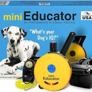 Educator ET-300 Mini E Collar for Dog Training with Remote - 1/2 Mile Range, Waterproof, 100 Blunt Stimulation Levels, Tone or Vibration Mode, Night Light Tracking for Small, Medium & Large Dogs